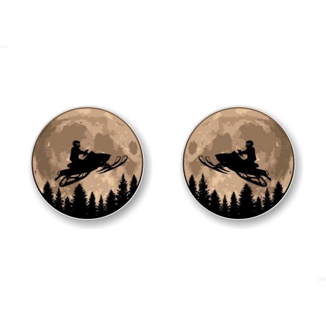 2 Sled'n Moon 4'' Decals Night Sledding 4x4 Offroad Truck Box Sled ...