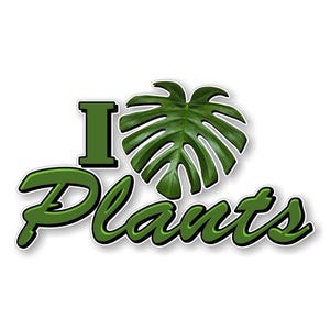 I Love Plants 9'' sticker groene duim tuinplant cadeau tuinman plantenbak, voertuig auto vrachtwagen of groen huis vinyl sticker
