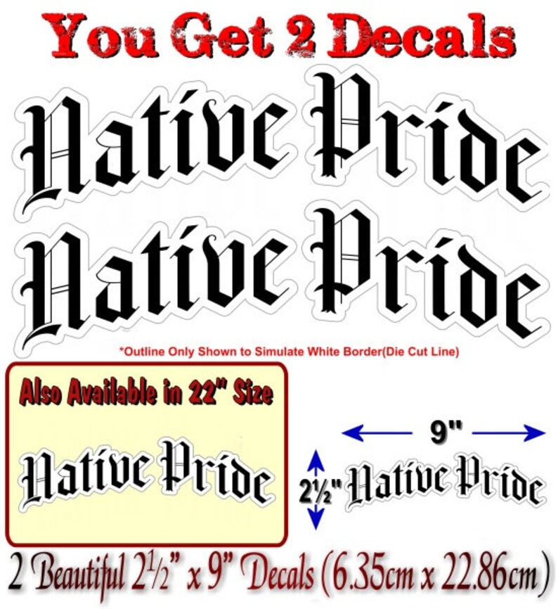 NATIVE PRIDE With Gothic Lettering Vinyl Decal Native American ...