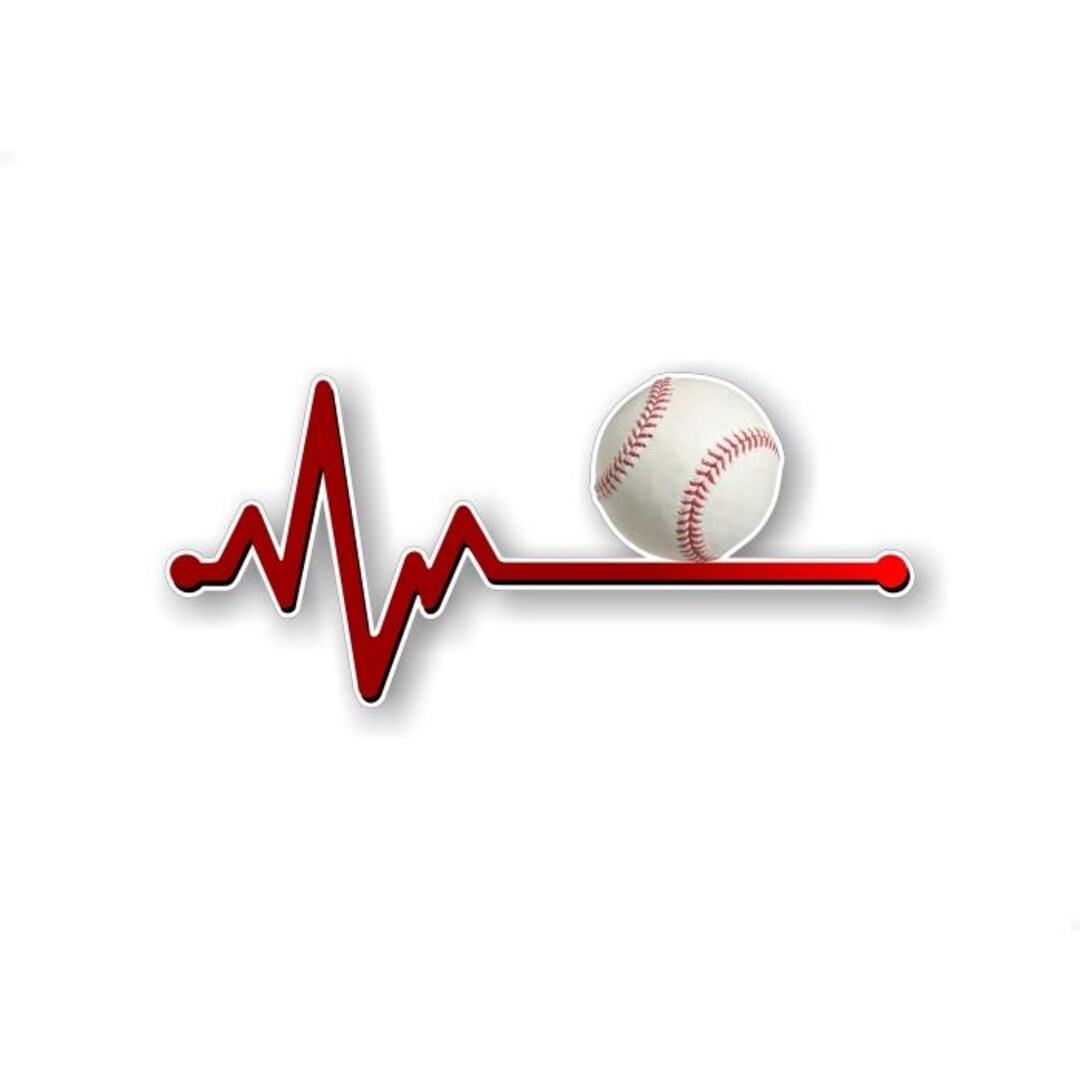 Heartbeat Baseball Pulse 9'' Decal Vital Sign Hardball Fastball Batting ...