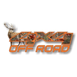 2- 4x4 Offroad with Buck 13&#39;&#39; Decals 4x4 Off Road Accessories Deer Hunting Camo 4x4 Truck Box Lift Kit Stickers