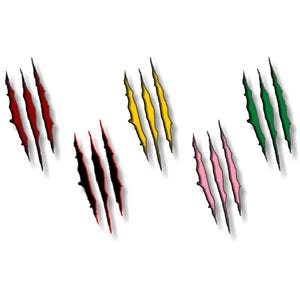 2 segni di artigli strappati 9'' o 13'' adesivi in vinile decalcomanie dinosauro giurassico mostro graffi metallo strappato adesivi decalcomanie per parchi veicoli