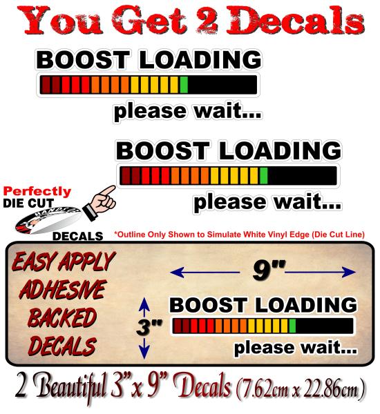 Loading.. Decal 2 BOOST LOADING 9'' Vinyl Decals JDM Blower Supercharger Roots Turbo ...
