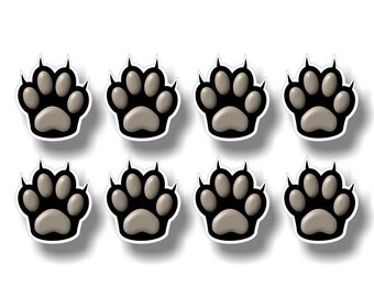 8 CAT PAW PRINTS 2" Cats Kitty Decals Kitten Foot Print Vinyl Stickers for Animal Shelter Car Truck Van Vehicle Window or Bumper
