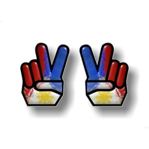 2 Peace FILIPINO 5" Vinyl Decals Peace Sign American Filipinos Stickers Hippie Decal Car Sticker Love Each Other 4x4 Offroad Truck Stickers