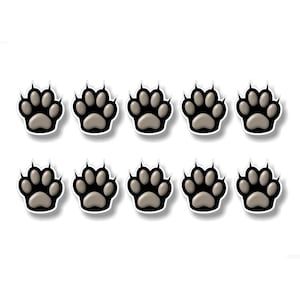 10 CAT PAW PRINTS 2&quot; Cats Kitty Decals Kitten Foot Print Animal Shelter Groomer Car Truck Van Vehicle Window or Body Panel Vinyl Stickers