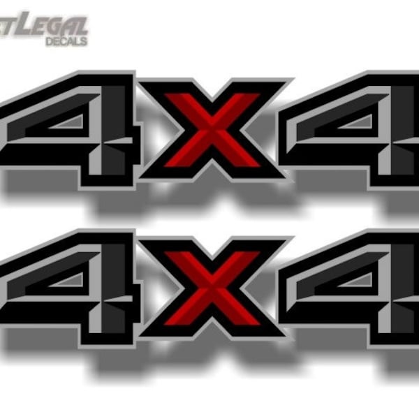 2- 4x4 Beveled 13'' Print Decals for Pickup Highboy Truck Off Road Vehicle Vinyl Truck Box Vinyl Decal Stickers