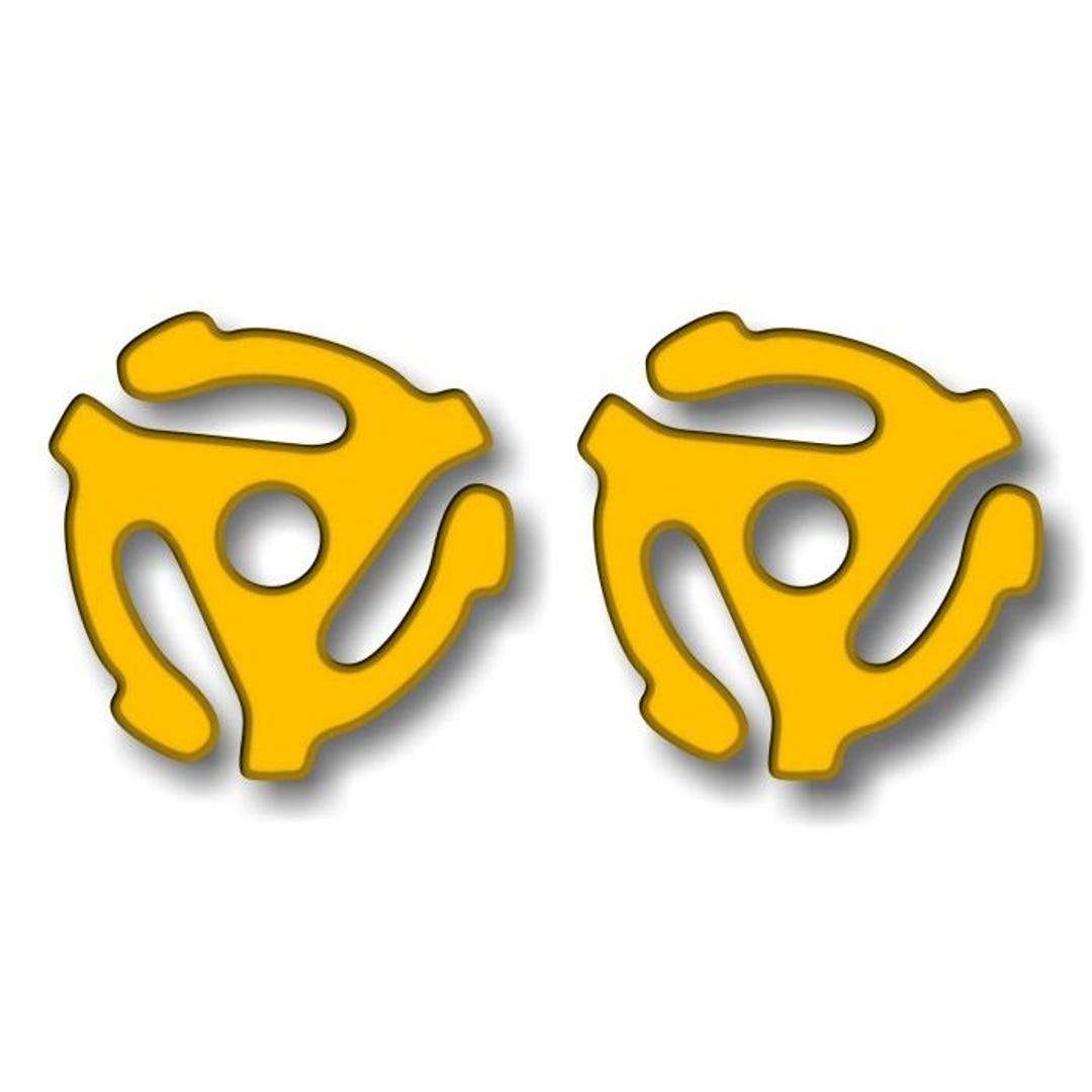 2 Yellow 45 RPM Record Insert Adapter 4