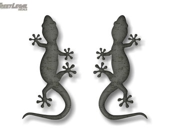 Gecko Climbing Vinyl Decals (4'' or 7'' Size Options) Reptile Lizard Cute Car Decal Pet Accessories Stickers