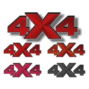 2- 4x4 SPUN Metal Print Effect Design 13&quot; Decals for 4WD AWD Pickup Offroad Highboy Truck Box Off Road Vinyl Stickers (2 Decal Set)