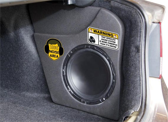 3 Decal Set WARNING Vehicles Sound System More Powerful Than