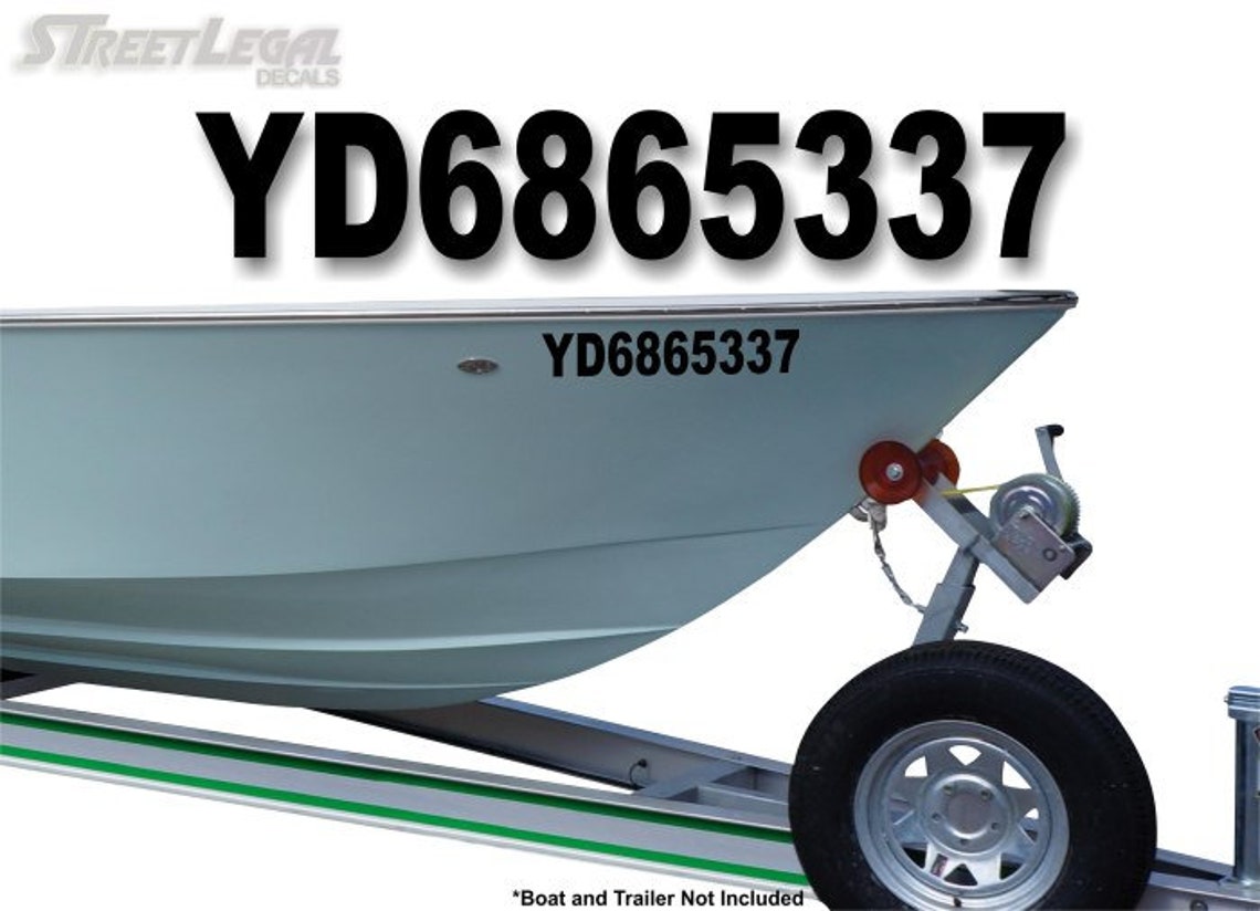 2 CUSTOM Boat Registration Numbers Letters 3''x Etsy Canada