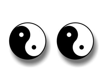 2 Yin and YANG 4'' Decals Pilates MMA Martial Arts Yoga Mat Bag Vinyl Yin Yang Natural Amulet Spiritual Gifts Path Vinyl Stickers
