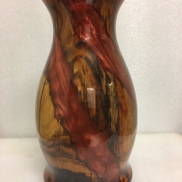 Apple wood vase