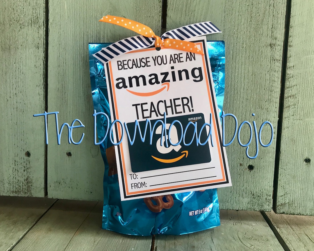 Amazon Teacher Appreciation Gift Card Holder Instant Printable Etsy