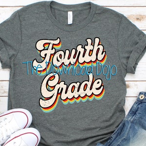 4. Klasse Shirt, vierte Klasse Shirt, vierte Klasse Lehrer, 4. Klasse SVG, Retro-Shirt, zurück zur Schule SVG, ersten Tag SVG, ersten Tag Shirt