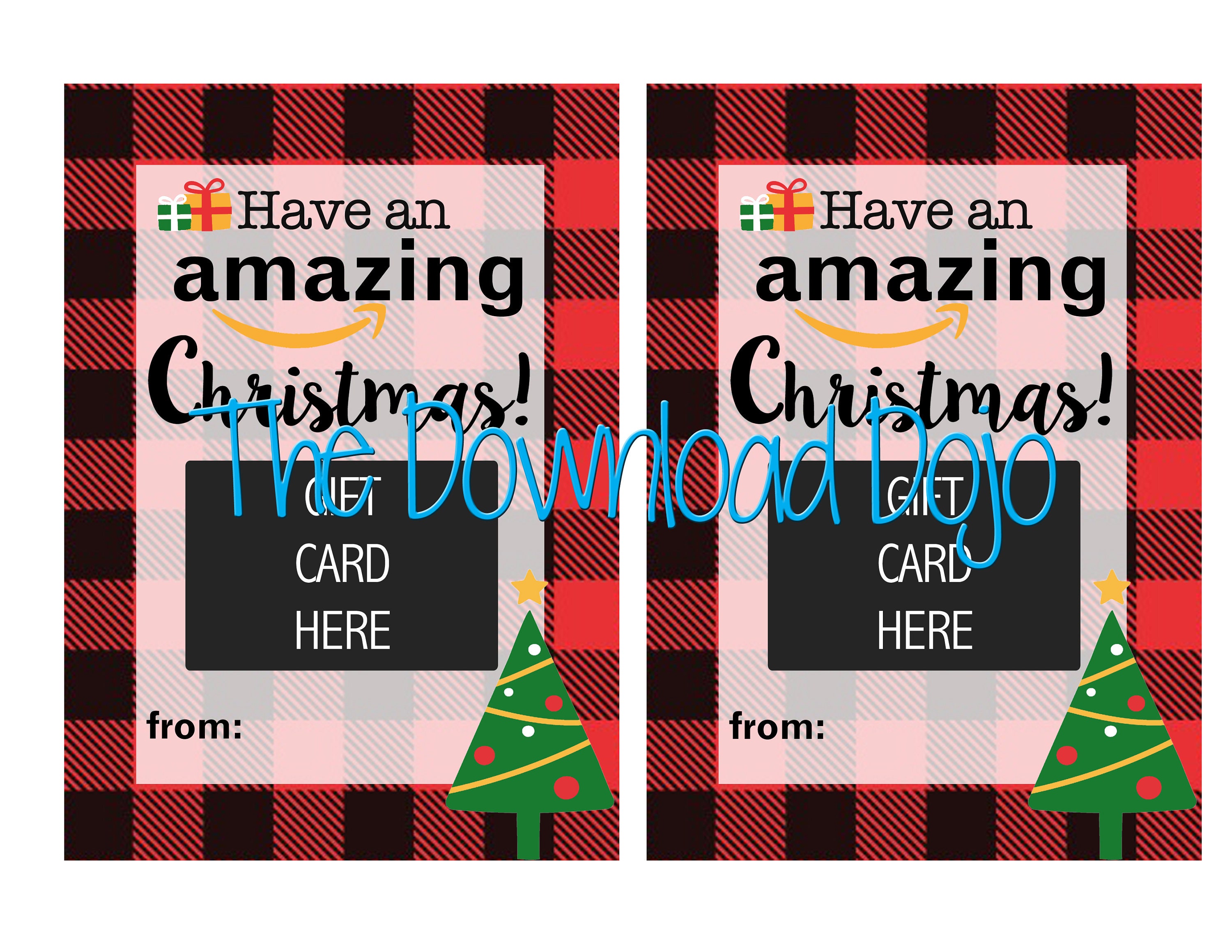 Amazon Gift Card Teacher Gift Idea Buffalo Plaid Instant Etsy
