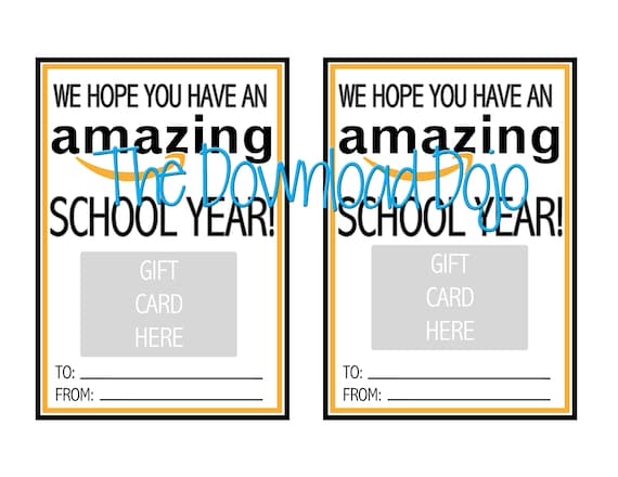 Amazon Back To School Gift Card Holder Instant Printable Etsy