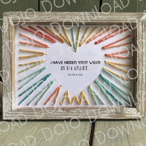 I have hidden your word in my heart, Psalm 119:11 Scripture Verse Craft, Christian Crafts for Psalms, Psalm Christian Craft, Crafts for girl