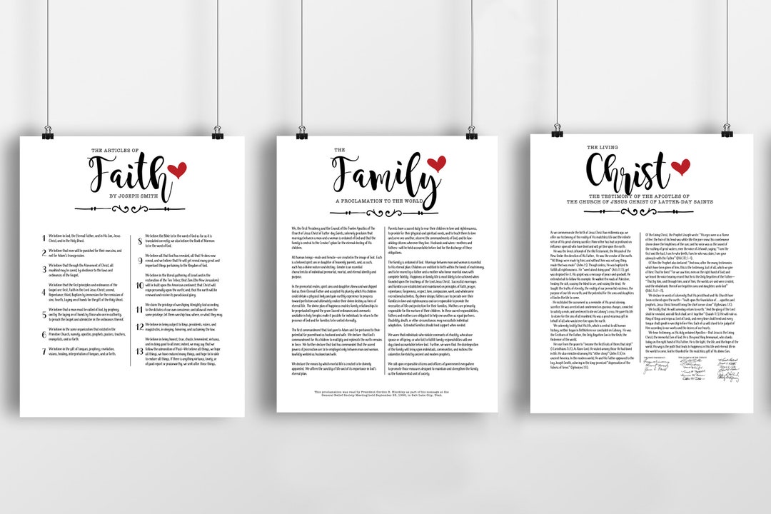 Modern Printable LDS Decor for Your Home, LDS Printable Articles of Faith, Printable Family ...