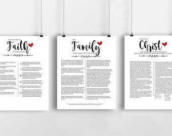 LDS Articles of Faith, Family Proclamation, The Living Christ Prints (Digital Download)