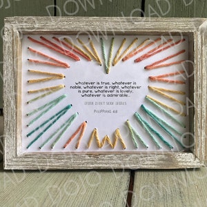 Whatever is noble memory verse craft, whatever is right craft, Philippians 4:8 christian craft, christian memory verse craft, christian