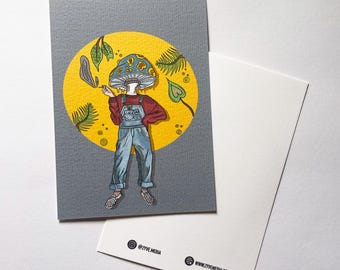 Mushroom girl || Postcard A6