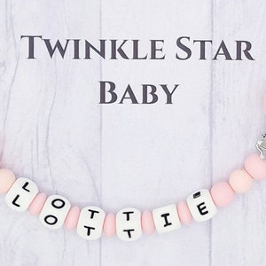 Full Silicone Handmade Personalised Minnie Mouse Dummy Pacifier Clip Chain With Silicone Clip Girl Pink White Baby Shower Heart Present
