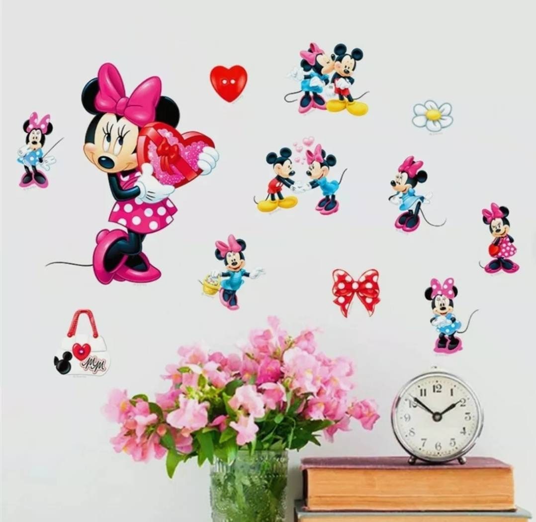 A4 Mickey / Minnie Mouse pegatinas hoja niños dormitorio | Etsy
