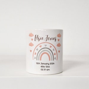 Rainbow personalised ceramic money box