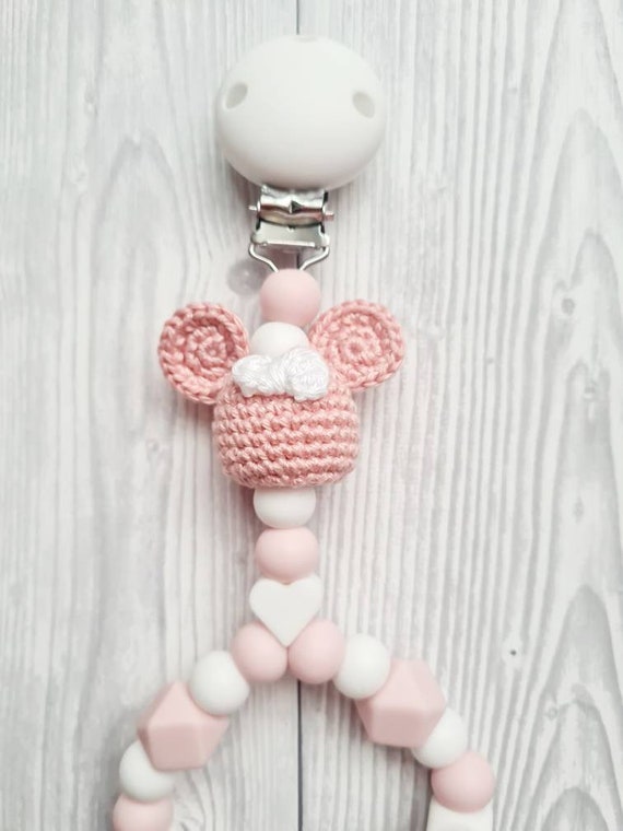 Arbii Crochet Pacifier Clip - Cream Arbii Crochet Pacifier Clip - Cream