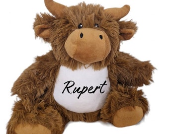 Highland Cow Personalised Plush Teddy Cow Gift