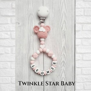 Arbii Crochet Pacifier Clip - Cream Arbii Crochet Pacifier Clip - Cream