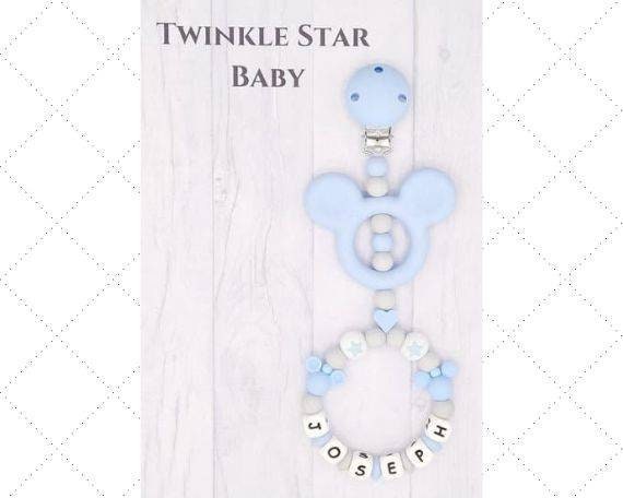 Personalised stunning pram charm  for baby girls boys ideal gift  blue 