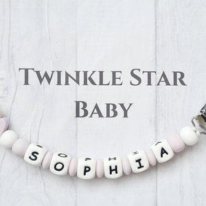 Full Silicone Handmade Personalised Dummy Pacifier Clip Chain With Silicone Clip Girl Lilac Baby Shower Heart Present Babies Girls