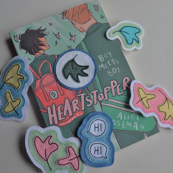 Mignons patchs en feutre à coudre sur le thème de Heartstopper (accessoires de mode faits main)
