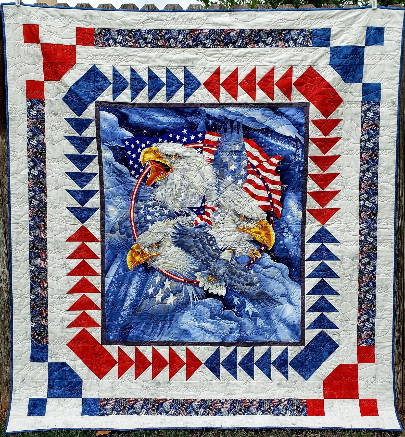 Soaring Eagles Quilt of Valor Standard, Military/1st Responder