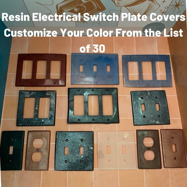 RESIN Switch Socket Covers, Wall Decor, Made To Order, Select Color From Chart And Switch Plate Style, Or 1 Already Made, Will Customize