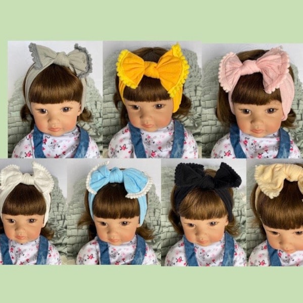 7 Farben, Stirnbänder mit Kammbogen, Babys weiches 3,5 Zoll breites Stirnband, Kleinkinder Schleife am Stirnband, OneSizeFitsAll, 12 Zoll Stirnbänder