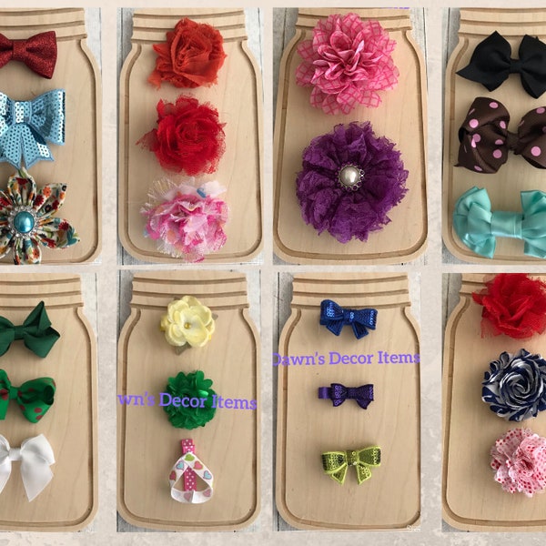 REDUCED 1-2.00, Hair Clips, Many Colors, Modern Styles, Toddlers To 1-3 Year Olds, Hair Bows, Shabby Chic, Metallic, Satin, Flip Flops