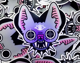 Magic bat - Invisible ink sticker - UV light activated ink sticker