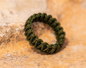 Handmade Cobra Weave Paracord Soft and Rugged Ring, Safety Ring