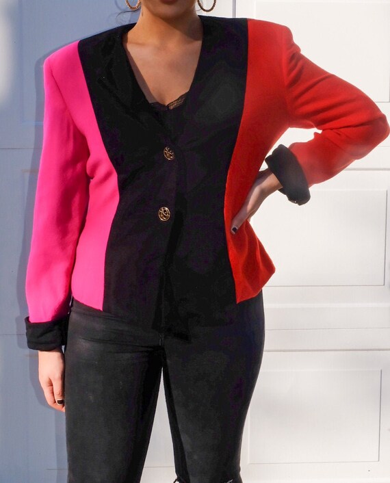 90s Inspired Color Block Blazer