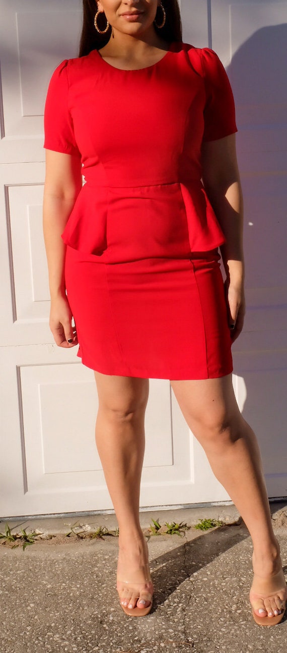 Red Peplum Dress