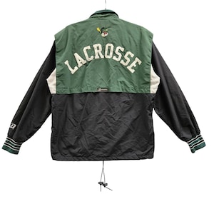 Vintage Boathouse Sports Windbreaker Jacket M Green Lacrosse Dragons Sporty