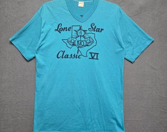 Single Stitch Sportswear T-Shirt Vintage 80s Lone Star Classic VI Bodybuilding L