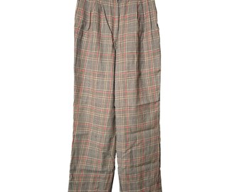 Pendleton Vintage Womens 24 Plaid Wool Trousers Pleated Academia Twee Nerd