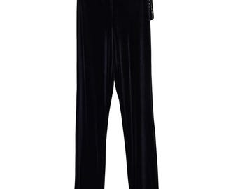 New Vintage Whimsigoth Goth Black Velvet Dress Stretch Pants Womens M