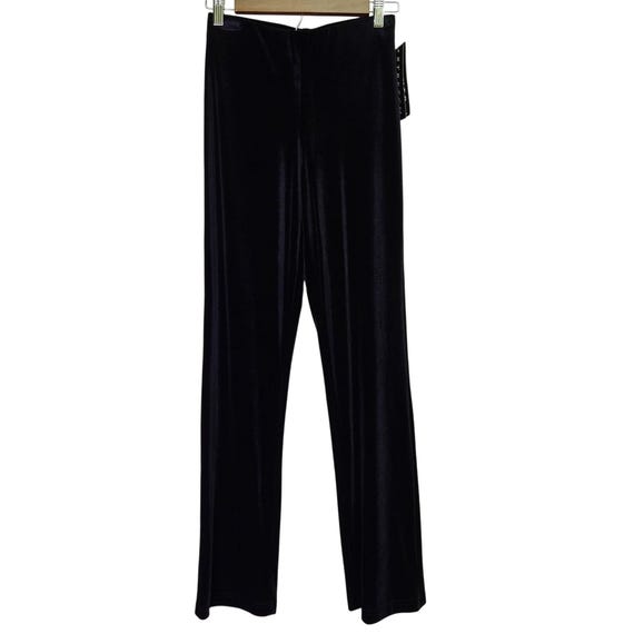 New Vintage Whimsigoth Goth Black Velvet Dress Stretch Pants Womens M