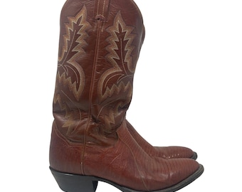 Panhandle Slim Mens Brown Lizard Skin Western Cowboy Boots Pointed Toe 8.5 D